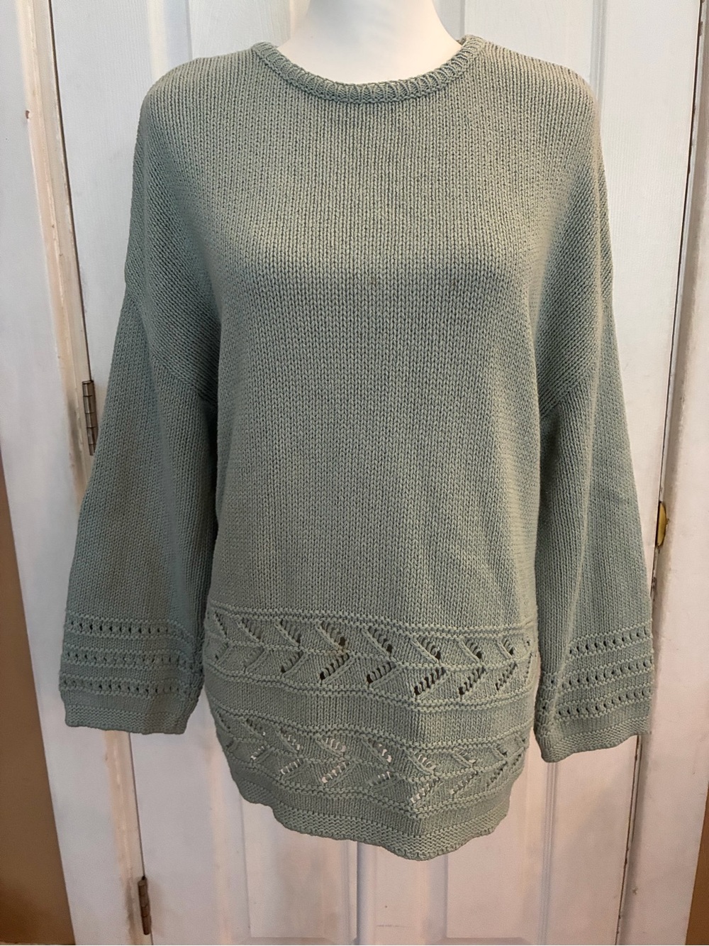 Vintage United Colors of Benetton Made in Italy Knit Sweater Sage Green Size S